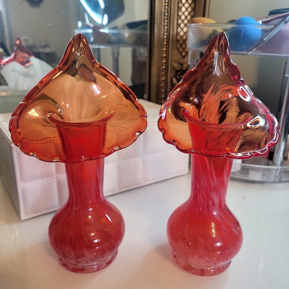Pair of Jack in the Pulpit Vases